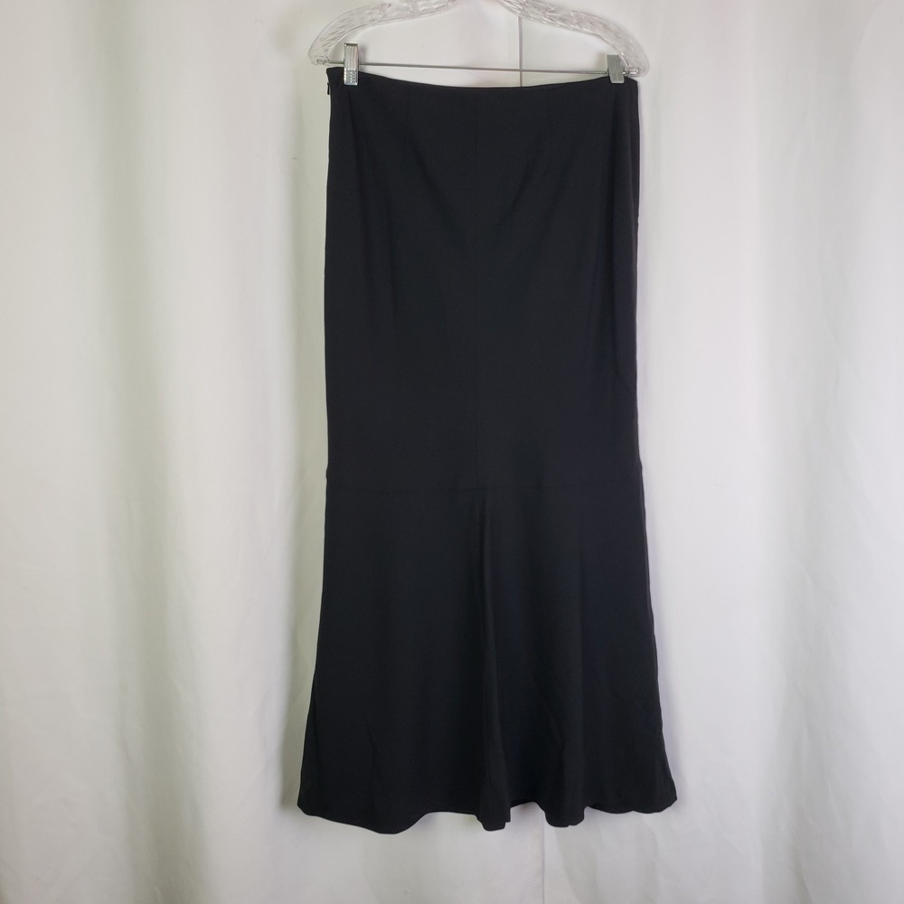 Lauren Ralph Lauren Black 100% Wool Trumpet Maxi Skirt Size 10 Mermaid Hem - Picture 4 of 8